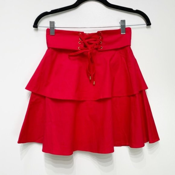 NWT Lovers + Friends Gwen Mini Skirt in Red - Picture 5 of 10